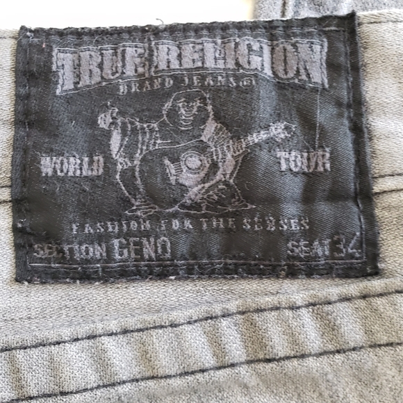 True Religion Mens Geno Grey Denim Jeans Size 32 - Picture 3 of 15